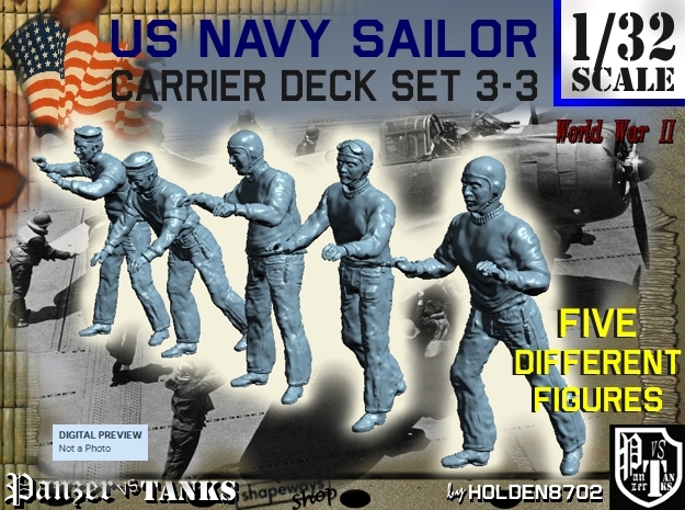 1-32 US Navy Carrier Deck Set 3-3 in Tan Fine Detail Plastic