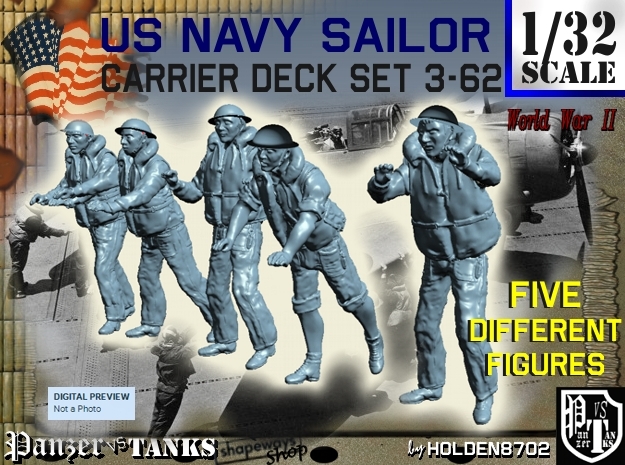 1-32 US Navy Carrier Deck Set 3-62 in Tan Fine Detail Plastic