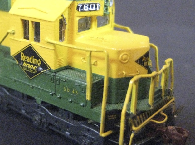 Reading N Scale SD45 Cab And Hood in Smooth Fine Detail Plastic
