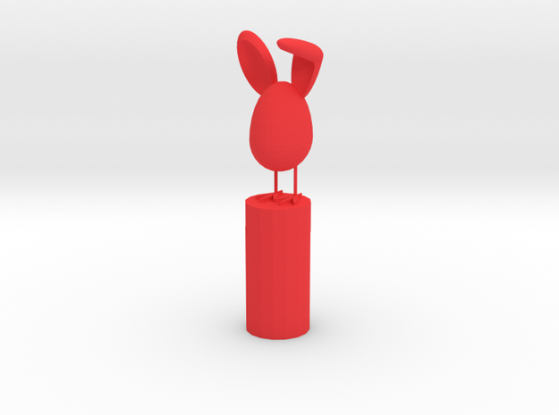Bunny Pencil Topper in Red Processed Versatile Plastic: Medium
