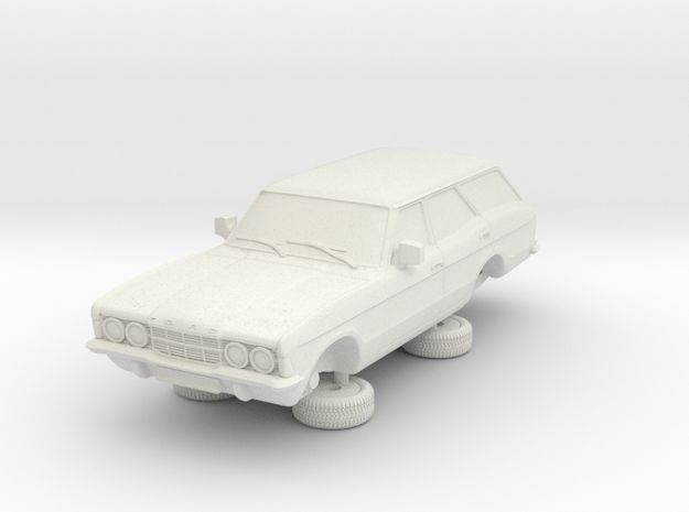 1-76 Ford Cortina Mk3 4 Door Estate in White Natural Versatile Plastic