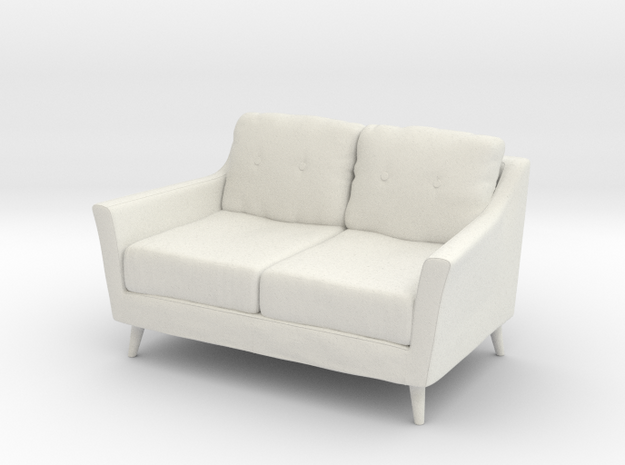 Retro Sofa in White Natural Versatile Plastic: 1:48