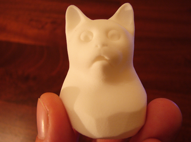 Cat Gasp (5 cm/2 inch) in White Natural Versatile Plastic