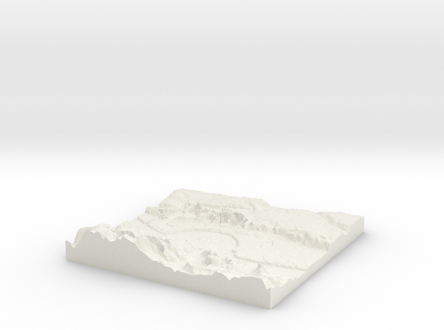 3D Relief map of Grays Thurrock & Tilbury in Essex in White Natural Versatile Plastic