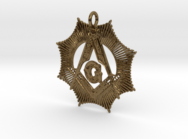 Masonic Pendant in Polished Bronze