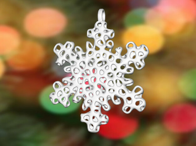 Snowflake Ornament - Carraigín in White Processed Versatile Plastic