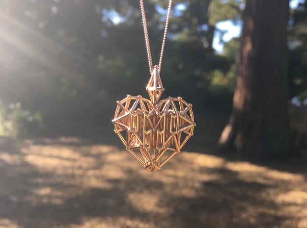 Heart Cage  in 14k Rose Gold Plated Brass