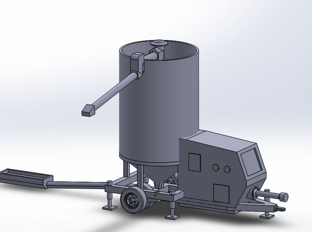 N-scale Portable Grain Dryer - Working in Smooth Fine Detail Plastic