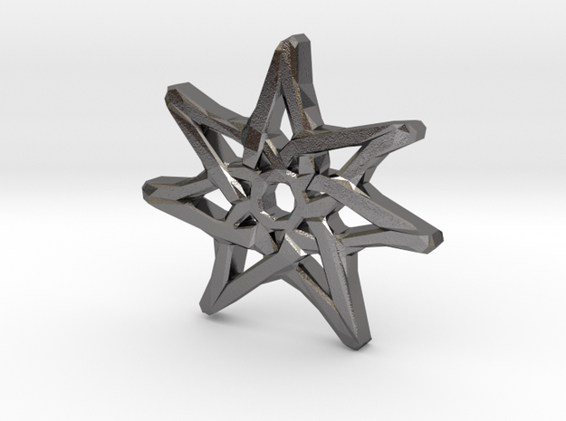 7-Pointed Knotwork Faery Star in Polished Nickel Steel