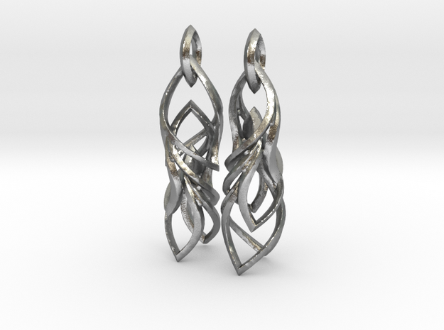 Peifeather Earrings in Natural Silver (Interlocking Parts)