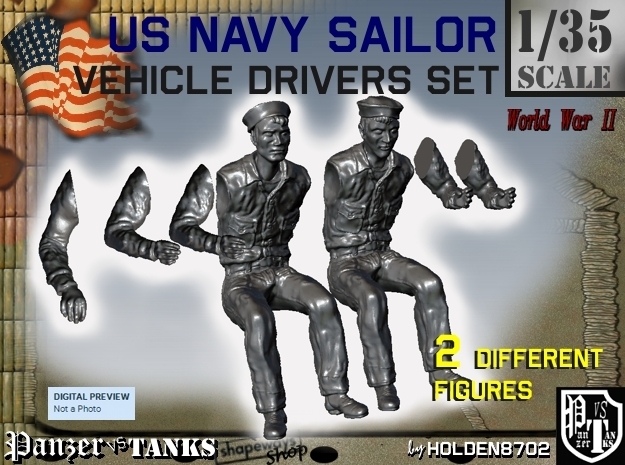 1-35 USN Sailor Driver Set1 in Tan Fine Detail Plastic