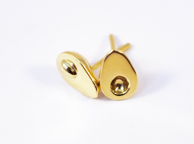 Avocado earrings for the food lover in Polished Brass