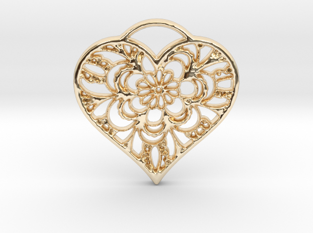 Heart Lace in 14k Gold Plated Brass
