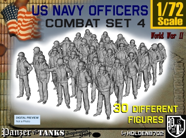 1-72 USN Officers KAPOK Set4 in Tan Fine Detail Plastic
