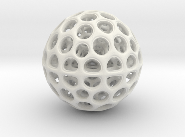 Radiolarian Sphere 3 in White Natural Versatile Plastic