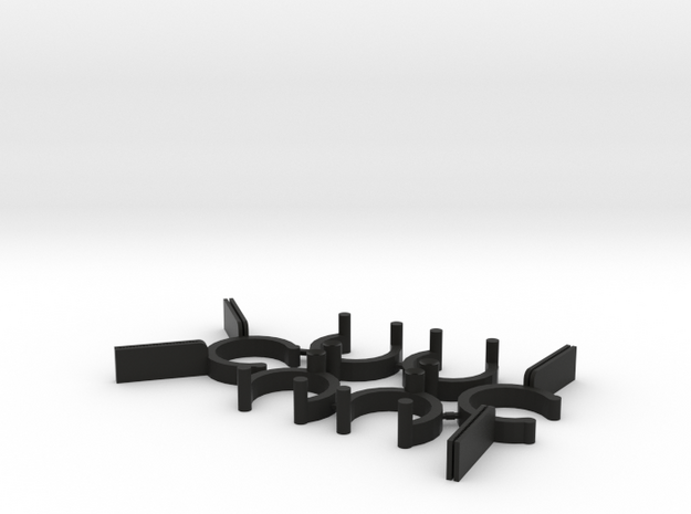 Collector Pins Magnet Adapter Break Apart 6 Piece  in Black Natural Versatile Plastic