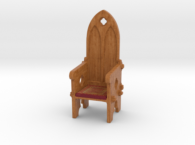 Medieval Gothic style doll house chair in Full Color Sandstone