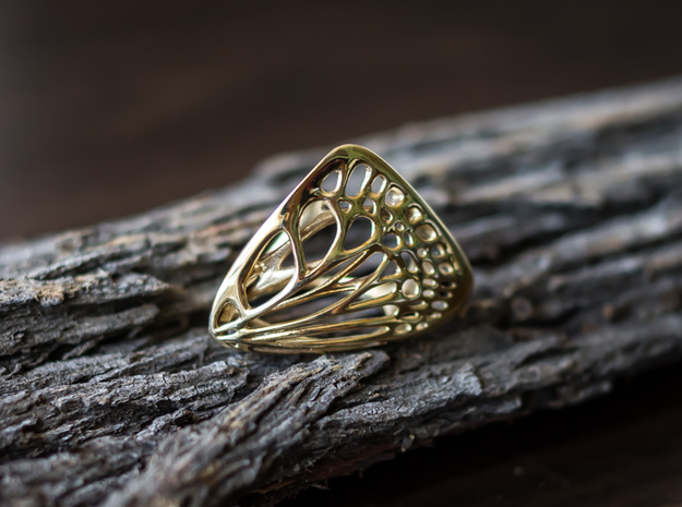 Butterfly Ring [ Size 7 ] in Polished Brass