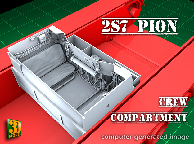 2S7 PION Crew Compartment (1:35) in Smooth Fine Detail Plastic
