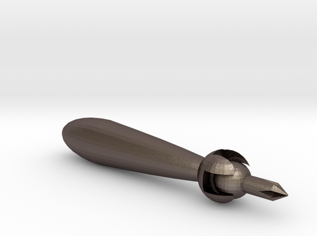 Gimble Screw Driver in Polished Bronzed Silver Steel