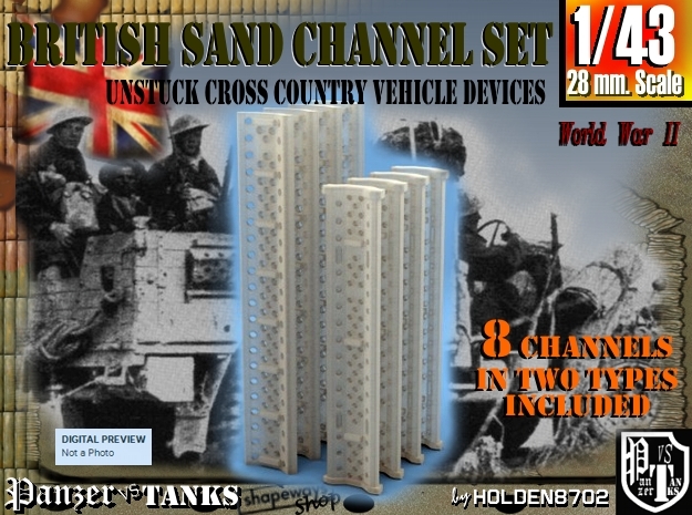 1-43 British Sand Channel Set in Smooth Fine Detail Plastic