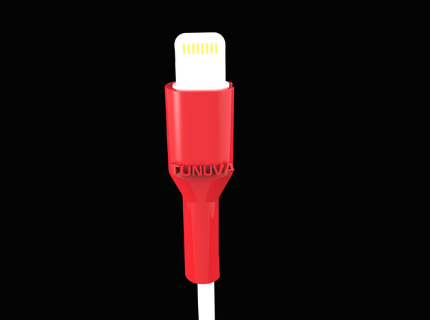 Backbone - Lightning Cable Protector in Red Processed Versatile Plastic