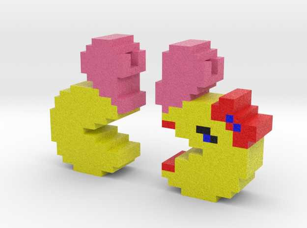 Pac-Man Pendant Halves in Full Color Sandstone