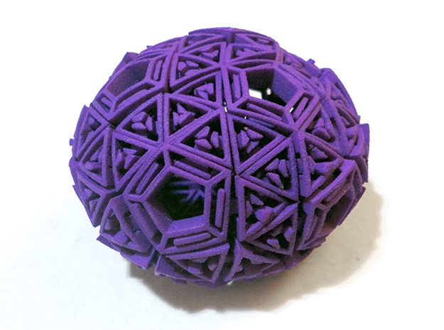 Soft-Boiled Geodesic (6cm) in Purple Processed Versatile Plastic