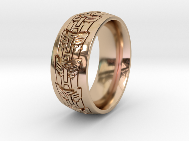 ROBOT RING 2 all sizes in 14k Rose Gold Plated Brass: 10.5 / 62.75