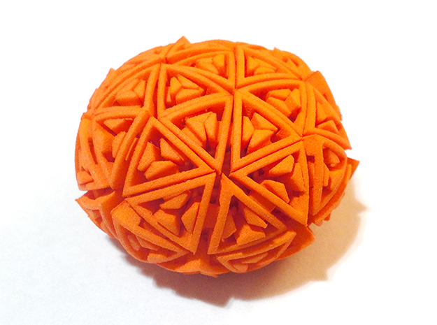 Soft-Boiled Geodesic (4.5cm) in Orange Processed Versatile Plastic