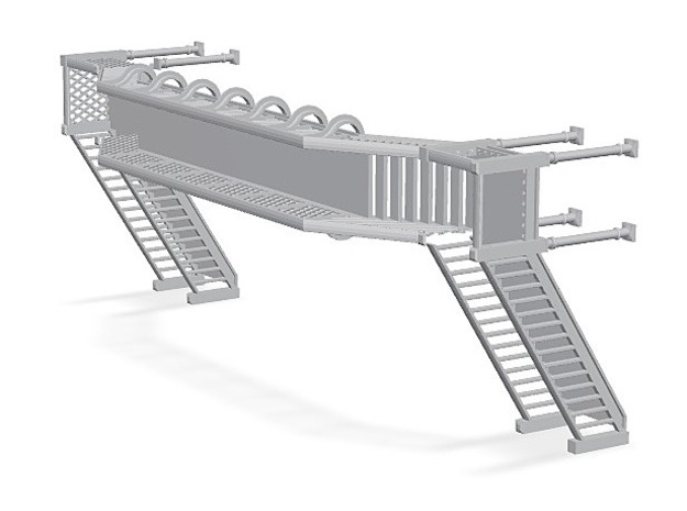 Footbridge Type 2 - N Scale in Tan Fine Detail Plastic