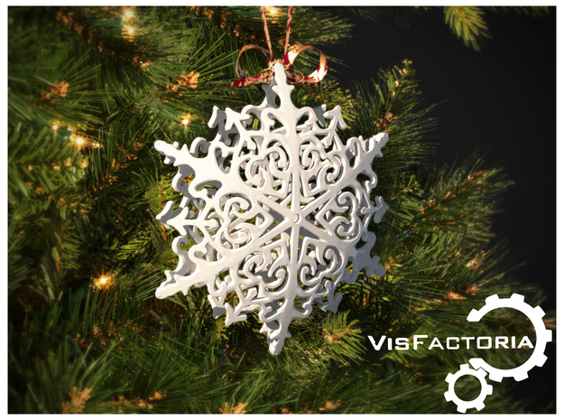 Royal Christmas Snowflake in White Natural Versatile Plastic