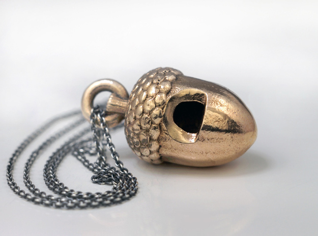 Acorn Whistle in Natural Bronze