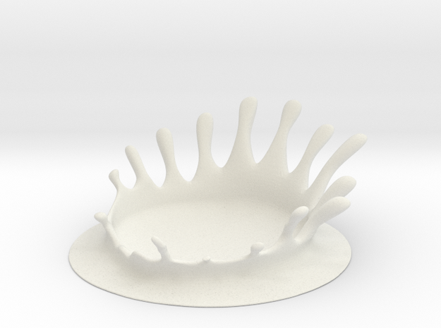 Water Drop Impact Coaster in White Natural Versatile Plastic