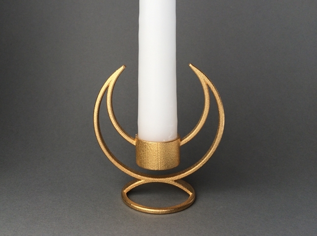 Solstice Candle Holder  in Polished Bronzed Silver Steel