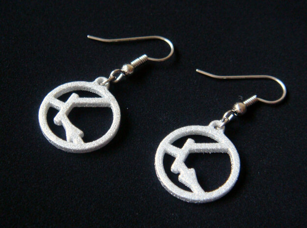 Transistor Symbol Earrings for Electrical Engineer in White Processed Versatile Plastic