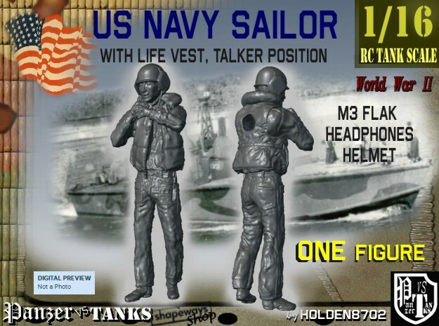 1-16 USN Sailor Headph M3 in White Natural Versatile Plastic