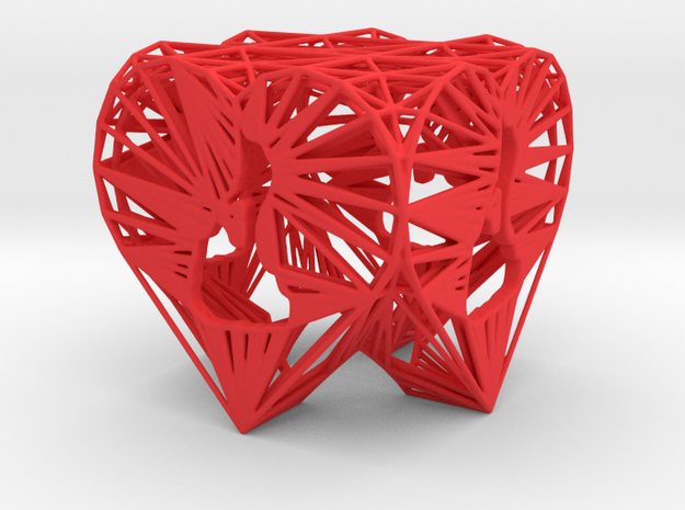 3D Printed Block Island Heart Tea Light in Red Processed Versatile Plastic