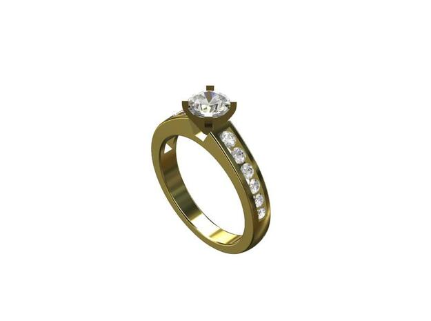 CCW17 Engagement Ring With Sides  in Tan Fine Detail Plastic
