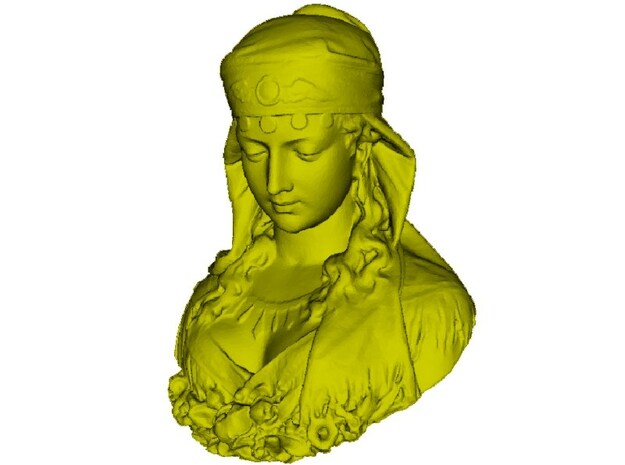 1/9 scale gypsy girl bust in Tan Fine Detail Plastic