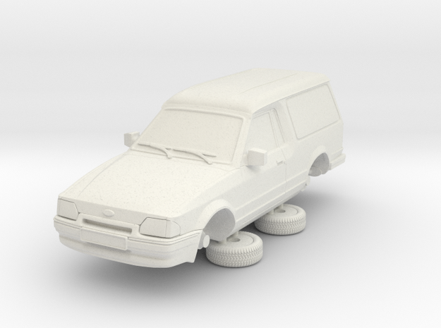 Ford Escort Mk4 1-76 2 Door Large Van Hollow in White Natural Versatile Plastic