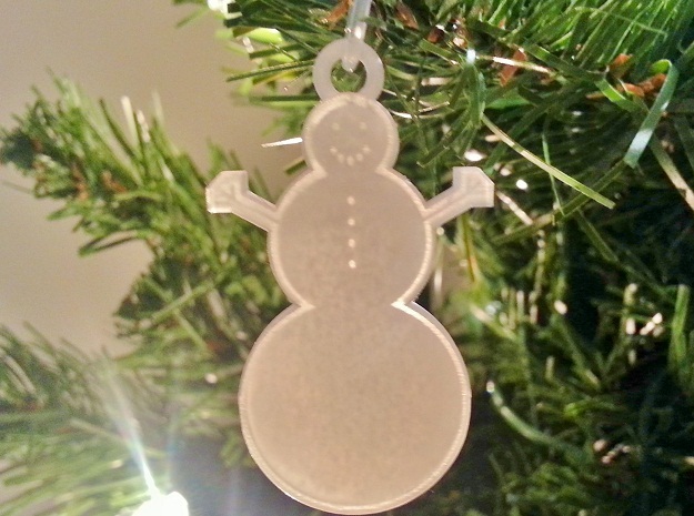 Trapped Wax Snowman Ornament in Tan Fine Detail Plastic
