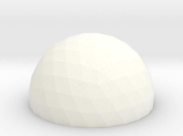 Geodesic Dome 5v 15cm in White Processed Versatile Plastic