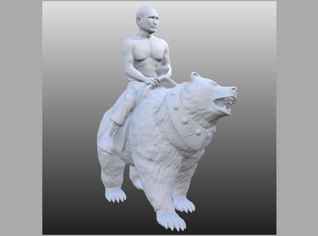 Putin On Bear  in White Natural Versatile Plastic