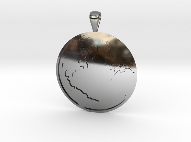 Terra (The Earth) in Fine Detail Polished Silver