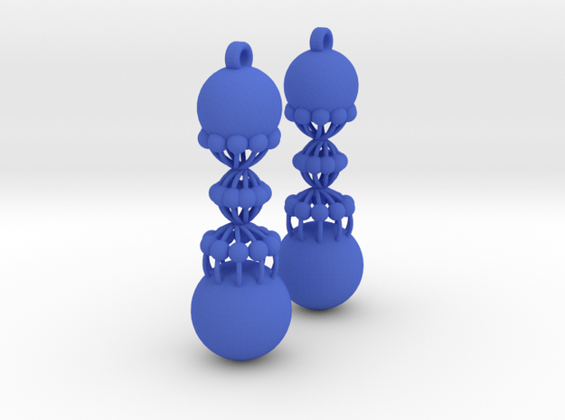 Exclusiv Spiral Earring Model K in Blue Processed Versatile Plastic