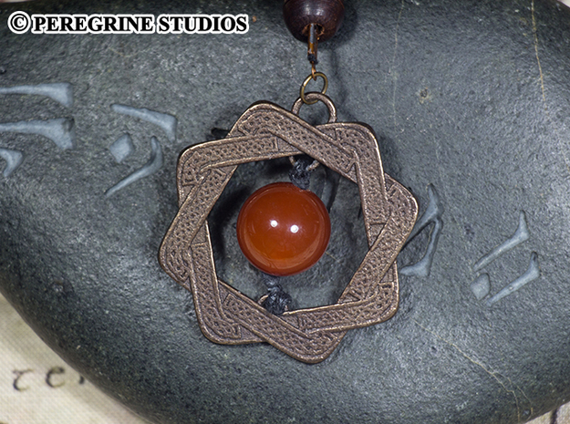 Pendant - Amulet of Arkay in Polished Bronze Steel