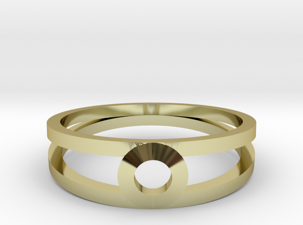 "K Line"  K3 Ring, US size 8, d=18,2mm(all sizes o in 18k Gold Plated Brass: 8 / 56.75