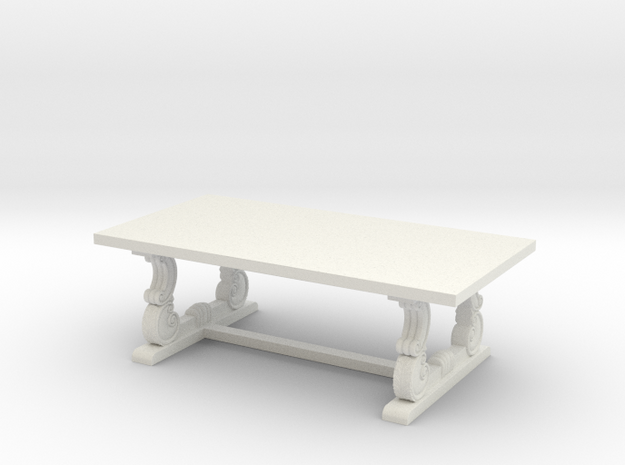 Decorative French Coffee Table in White Natural Versatile Plastic: 1:48