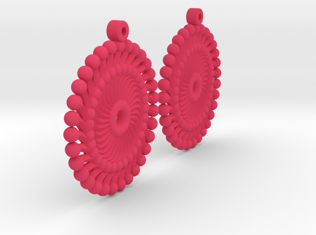 Earring Model N Pair in Pink Processed Versatile Plastic